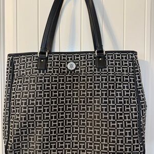 Tommy Hilfiger Black and White Executive Tote Bag